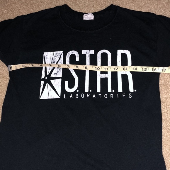 BOYS - S.T.A.R. Laboratories Black Tee Size Large - Picture 3 of 4